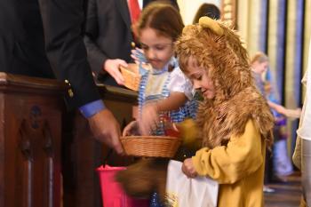 Trick-or-treating in the pews