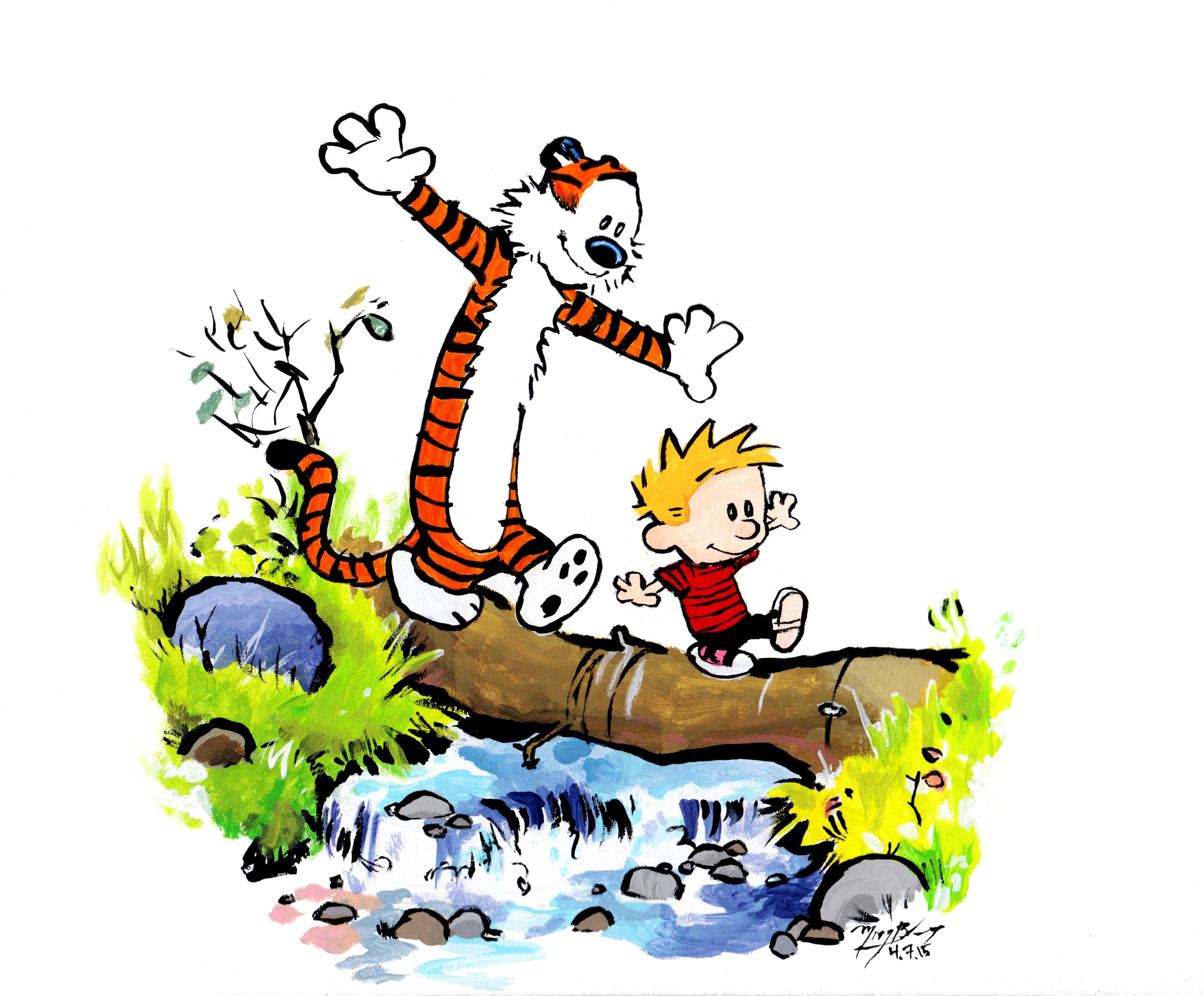 The cartoon characters Calvin & Hobbes 